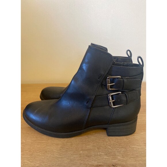 Old Navy Women’s Black Black Jack Moto Ankle Boots With Double Buckle Size 7 - Picture 4 of 7